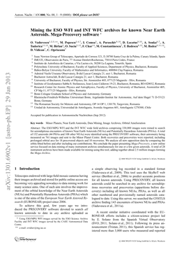 Mining the ESO WFI and INT WFC Archives for Known Near Earth