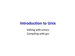 Introduction to Unix