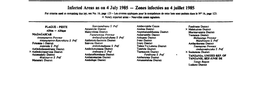 Infected Areas As on 4 July 1985 — Zones Infectées Au 4 Juillet 1985 for Catena Used in Compiling Du* List, See No