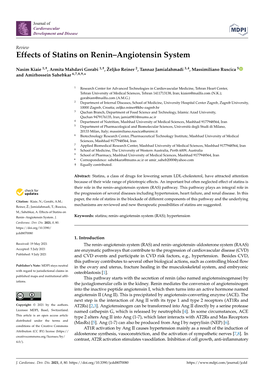 Effects of Statins on Renin–Angiotensin System