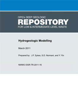 Hydrogeologic Modelling