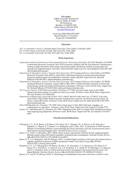 Eric James CIRES Associate Scientist III NOAA/ESRL, R/GSD1 325 Broadway Boulder, CO 80305-3328 Office Phone (303) 497-4278 Eric.James@Noaa.Gov