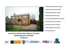 Lewa House, Banbury Road, Adstone, Towcester, Northamptonshire, NN12 8DY £1,500 Pcm