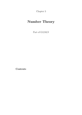 Number Theory