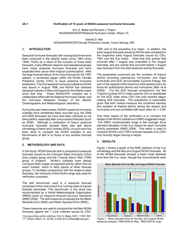 3A.1 Verification of 12 Years of NOAA Seasonal Hurricane Forecasts Eric S