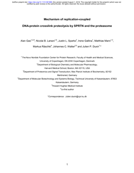 Mechanism of Replication-Coupled DNA-Protein Crosslink Proteolysis