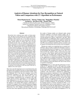 Analysis of Human Attentions for Face Recognition on Natural Videos and Comparison with CV Algorithm on Performance