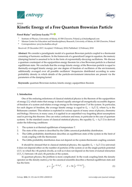 Kinetic Energy of a Free Quantum Brownian Particle