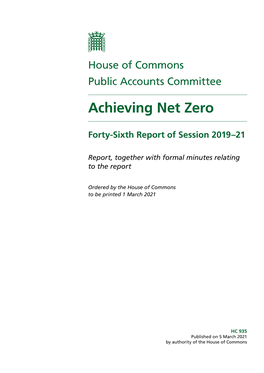 Achieving Net Zero