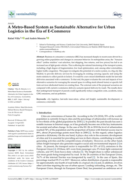 A Metro-Based System As Sustainable Alternative for Urban Logistics in the Era of E-Commerce