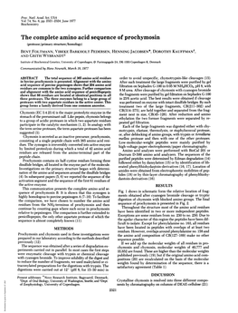 The Complete Amino Acid Sequence of Prochymosin