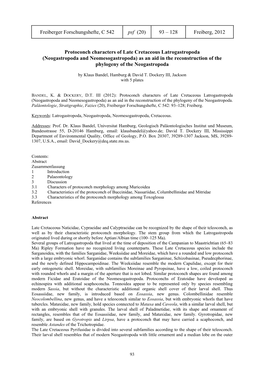 128 Freiberg, 2012 Protoconch Characters of Late Cretaceous