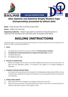 Sailing Instructions