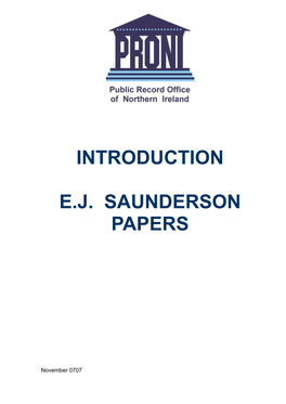 Introduction to the E.J. Saunderson Papers Adobe