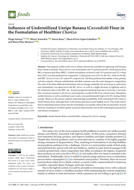 (Cavendish) Flour in the Formulation of Healthier Chorizo