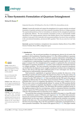 A Time-Symmetric Formulation of Quantum Entanglement