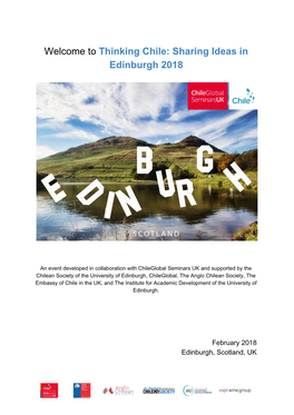 Welcome to ​Thinking Chile: Sharing Ideas in Edinburgh 2018