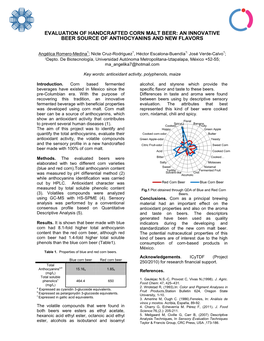 Evaluation of Handcrafted Corn Malt Beer: an Innovative Beer Source of Anthocyanins and New Flavors