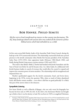 Bob Hawke, Philo-Semite