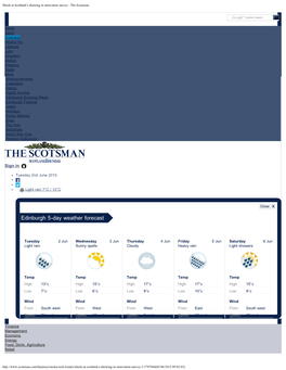 Shock at Scotland's Showing in Innovation Survey 29-05-2015