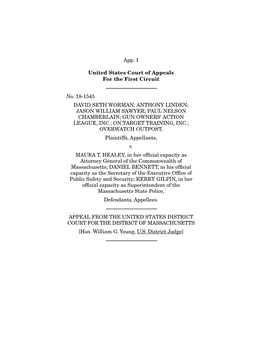 App. 1 United States Court of Appeals for the First Circuit