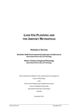 Land Use Planning and the Airport Metropolis