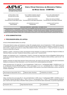 Atos Administrativos Procurador-Geral De Justiça