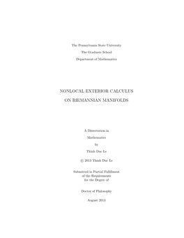 Nonlocal Exterior Calculus on Riemannian Manifolds