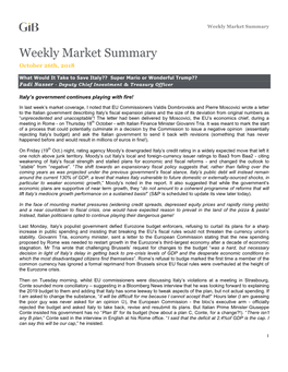 Weekly Market Summary