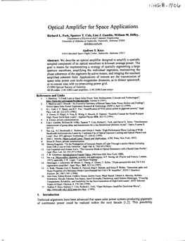 Optical Amplifier for Space Applications