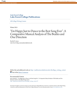 A Comparative Musical Analysis of the Beatles and One Direction Rachel E