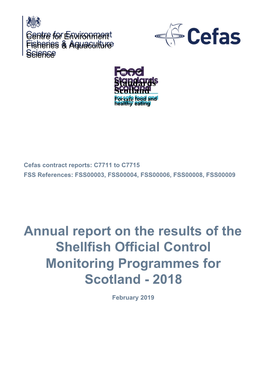 Annual Report on the Results of the Shellfish Official Control Monitoring Programmes for Scotland - 2018