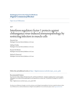 Interferon Regulatory Factor 1 Protects Against Chikungunya Virus-Induced