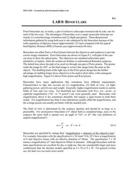 Lab 11: the Compound Microscope