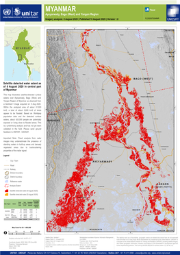 MYANMAR A? Flood Ayeyarwady, Bago (West) and Yangon Region Imagery Analysis: 8 August 2020 | Published 10 August 2020 | Version 1.0 FL20200730MMR