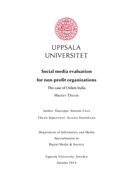 Social Media Evaluation for Non-Profit Organizations