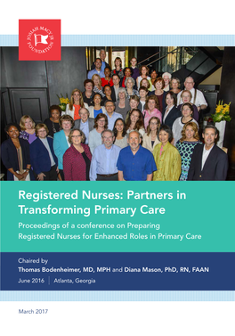 Registered Nurses: Partners in Transforming Primary Care