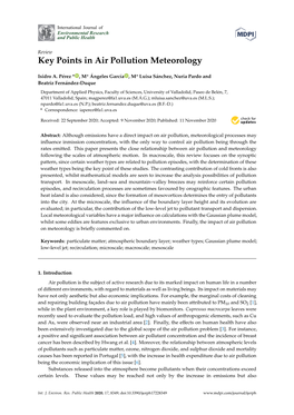 Key Points in Air Pollution Meteorology