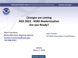 NGS 2022 - NSRS Modernization Are You Ready?