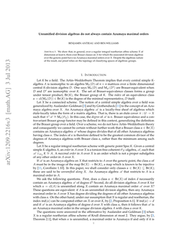 Unramified Division Algebras Do Not Always Contain Azumaya Maximal