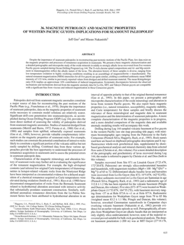 Magnetic Petrology and Magnetic Properties of Western Pacific Guyots; Implications for Seamount Paleopoles