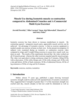 Muscle Use During Isometric Exercise