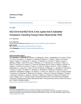 KELT-25 B and KELT-26 B: a Hot Jupiter and a Substellar Companion Transiting Young a Stars Observed by TESS