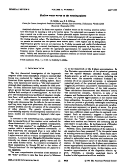 Shallow Water Waves on the Rotating Sphere