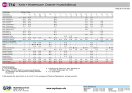 Kyritz ÷ Wusterhausen (Dosse) ÷ Neustadt (Dosse) Gültig Ab 27.04.2020