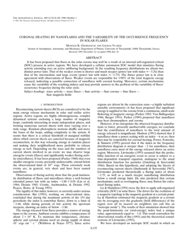 Coronal Heating by Nanoflares and the Variability of the Occurrence Frequency in Solar Flares