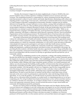Improving Health and Reducing Violence Through Urban Gardens Brazil Princeton University Courtney Crumpler '13 and Sarah Simon '13