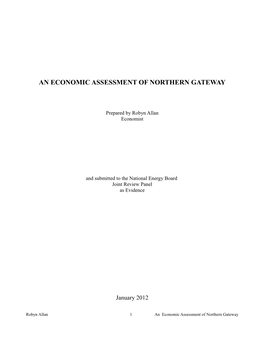 Economic Assessment of Northern Gateway January 31, 2012