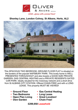 Shenley Lane, London Colney, St Albans, Herts, AL2 • Ground Floor