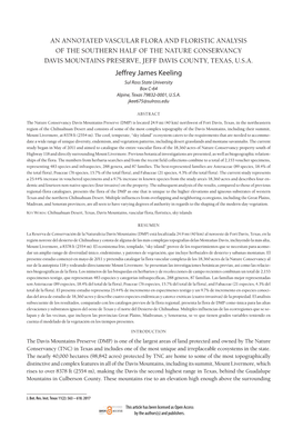 Jeffrey James Keeling Sul Ross State University Box C-64 Alpine, Texas 79832-0001, U.S.A